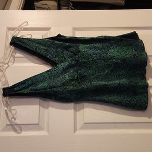 Women's green silk tank